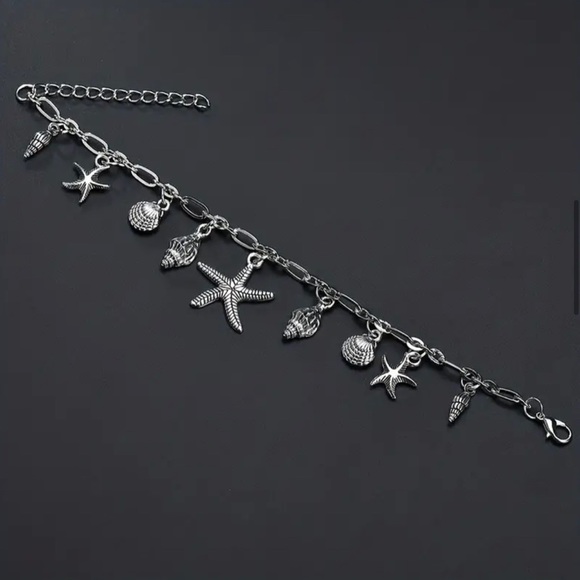 Summer Beach Style Starfish and Shell Anklet Adjustable Foot Jewelry. - Picture 5 of 7